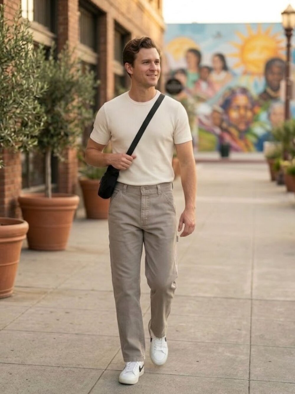 Garage Taupe Canvas Carpenter Pants Cargo Workwear Sz 3 Mens 30x30 Utility